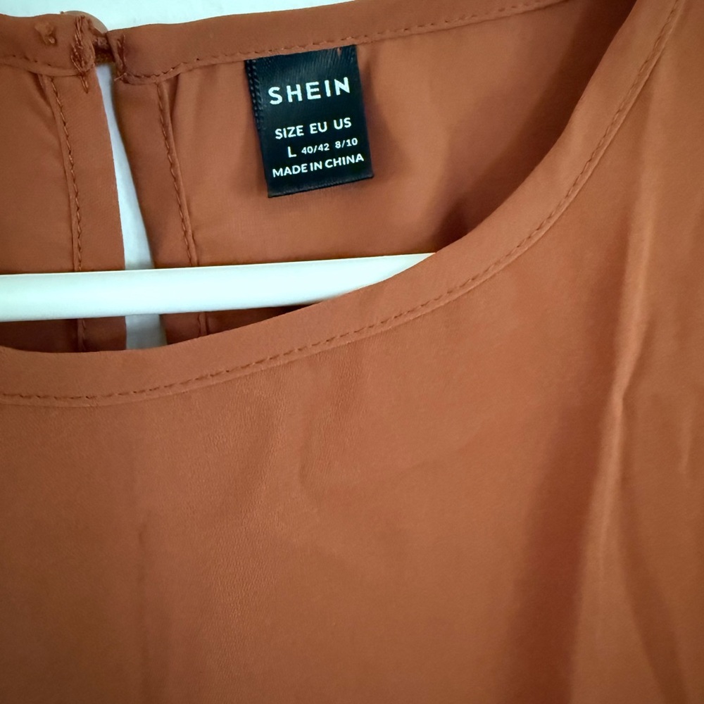 Women's Rust Brown/Orange Top, Size Large - Picture 2 of 4
